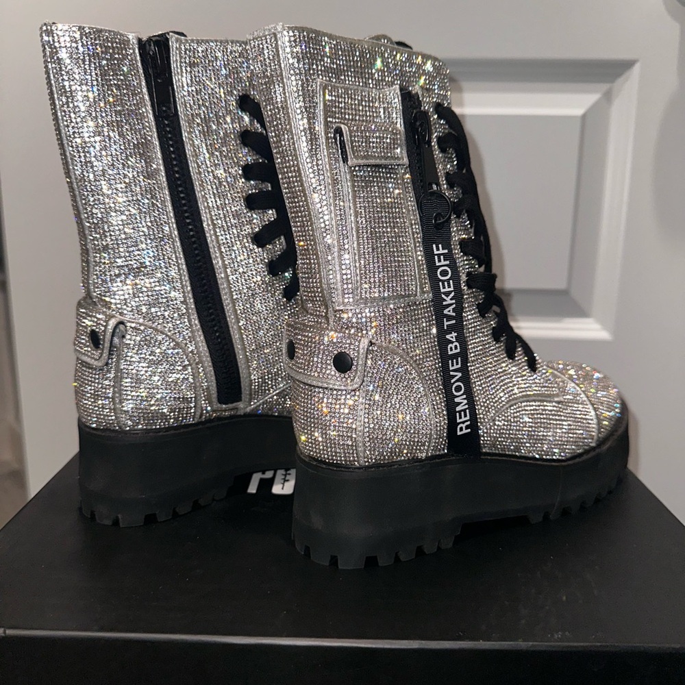 POSTER GIRL Billionaire Bling Combat Boots - Picture 5 of 7